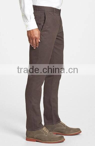 OEM Wholesale Tailored Fit Washed Cotton Pants Trousers