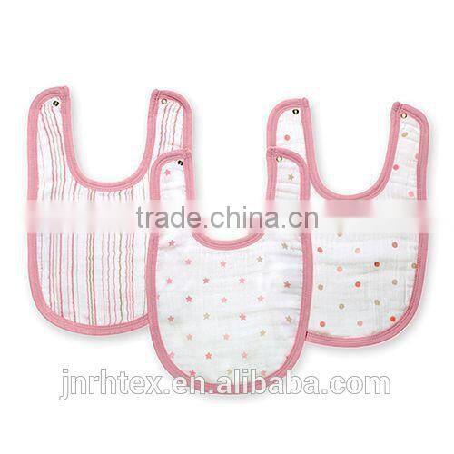 Soft cotton baby bibs wholesale,printed baby clothing design for promotion