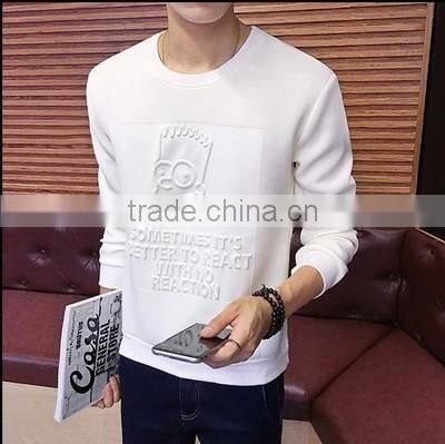 2016 New Design Men 3D Effect White Hoodie Men Sport Wear Clothing