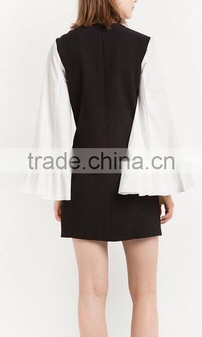 Runwaylover EY2207D Europe Style 2017 Women Fashion Flare Sleeve Party Dress