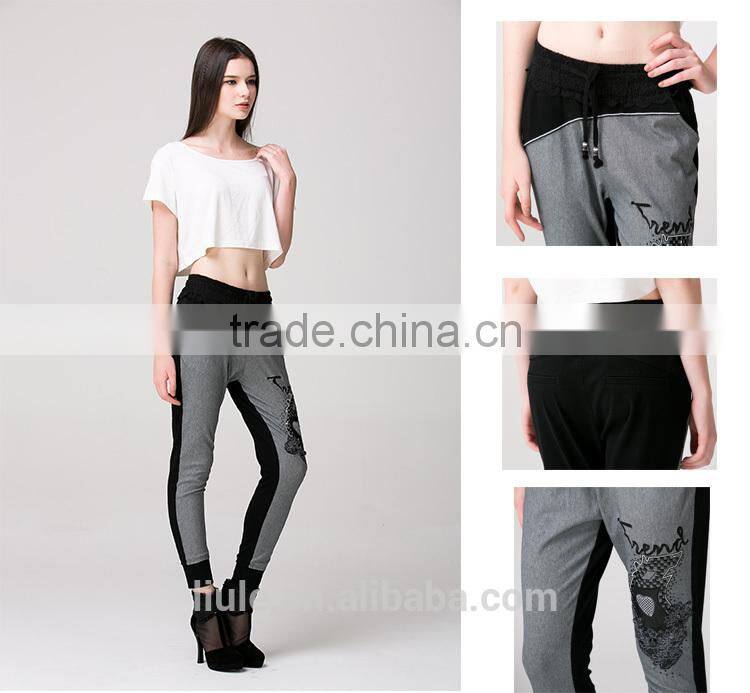 Good quality casual elastic waist women compression pants