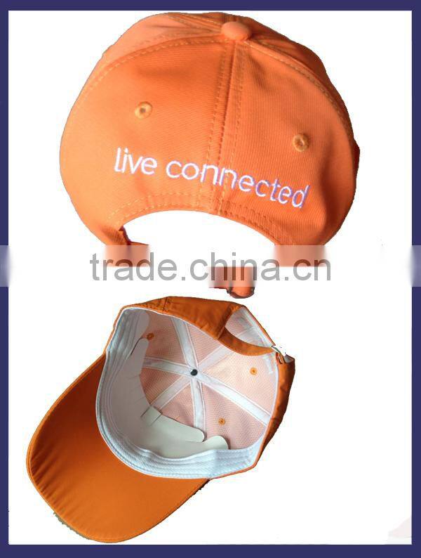Orange Polyester Customizable Fitted Hats