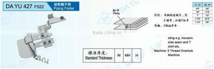 Industrial sewing machines attachment-Piping folder DA YU 427 F522