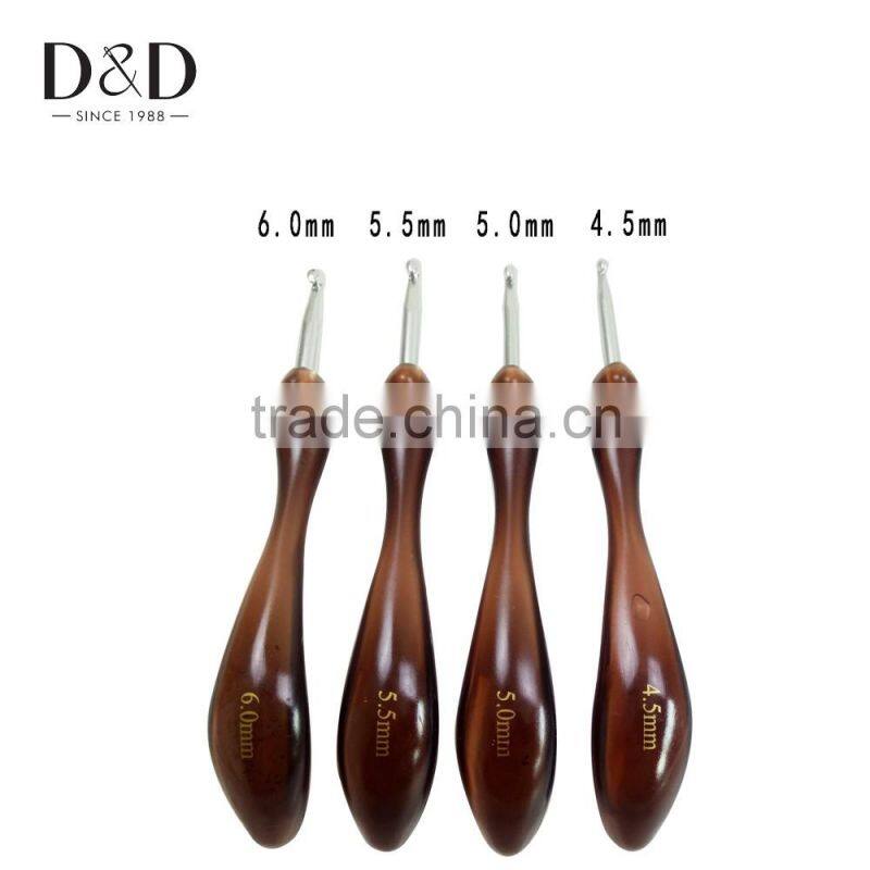 D&D Top Quality 8pcs/set Metal Crochet Hook Brown Knitting Needles Weaving Pins DIY Crafts for Sweater Gloves Needlework 8 Sizes