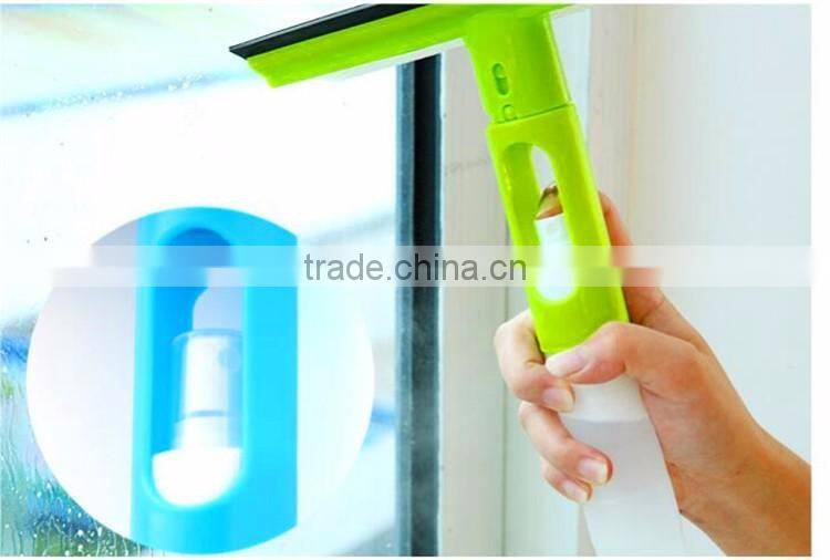 3 in 1 spray window squeegee with sponge and rubber, window cleaner, glass window cleaning wiper