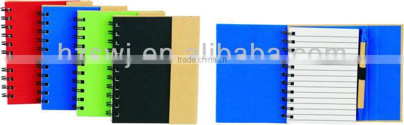900grams kraft cover spiral winding notebook 70grams 60sheets 15*12cm with paper pen with magnetic closure
