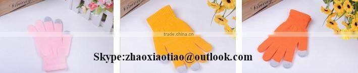 High Quality colorful Conductive Knitted Finger Touch Screen Gloves for smartphone
