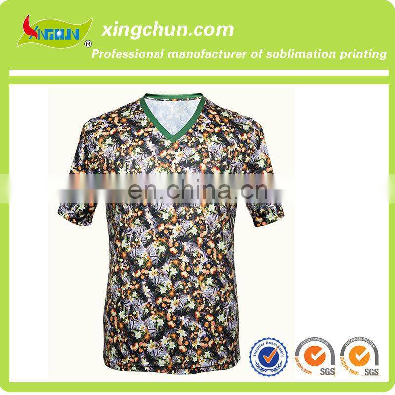 hot selling men T-shirt with full heat tranfer printing