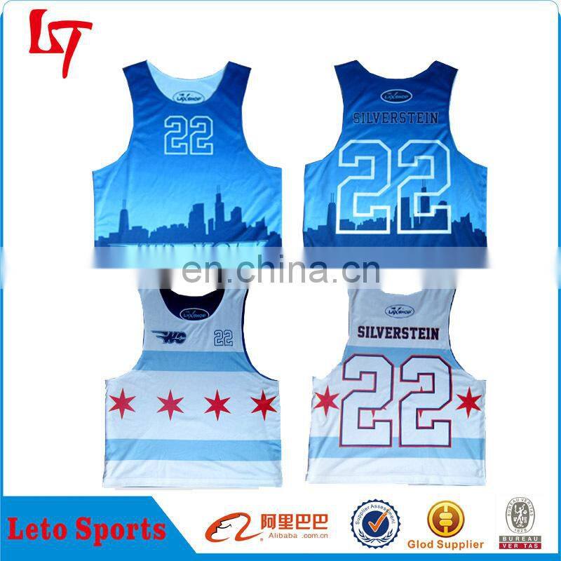 Reversible men's box lacrosse jersey /wholesale cheap pinnies design /mesh fabric uniforms