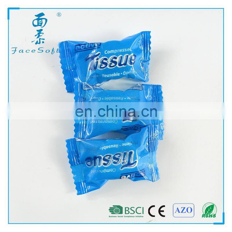 compressed tissue magic coin hotel napkins tablet tissue paper