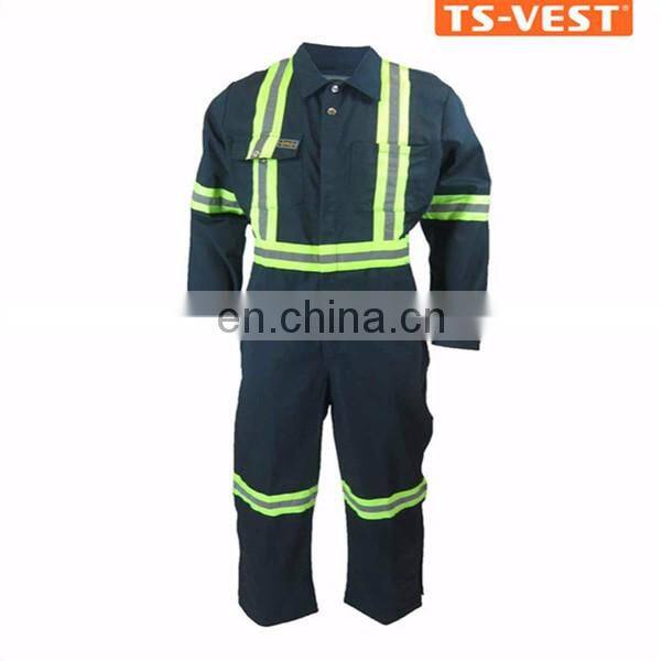 Hot sell long-sleeve workwear fireproof reflective safety coverall