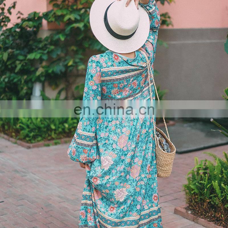 2018 hot sale bohemia style woman maxi lady dress