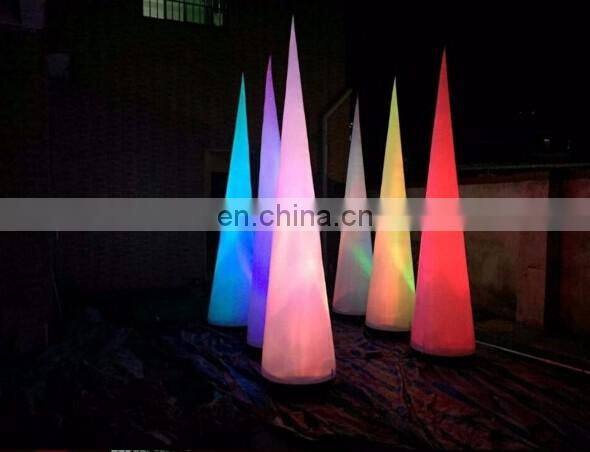 custom print inflatable light cone for wedding decoration