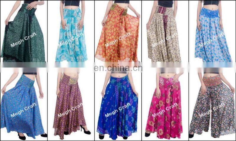 Beach Wear Women Baggy Casual trouser pants- Floral Wide Leg Palazzo Style Thai Pants, Designer silk Rayon Pants,