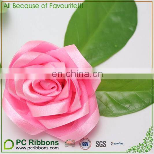 White satin ribbon rose flower