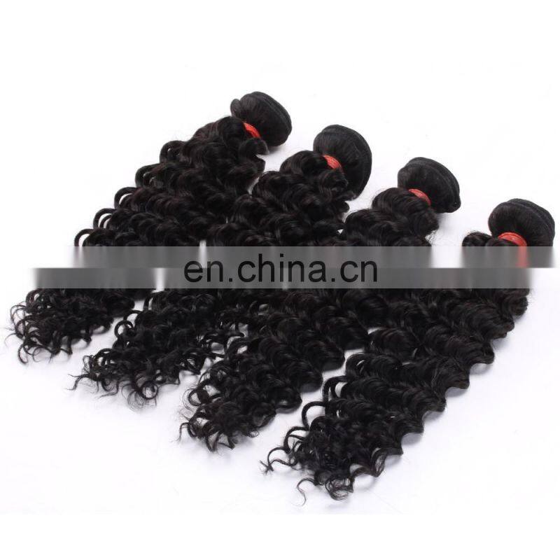 Good Feedback Deep Curl Virgin human hair bundles brazillian hair bundles with closure
