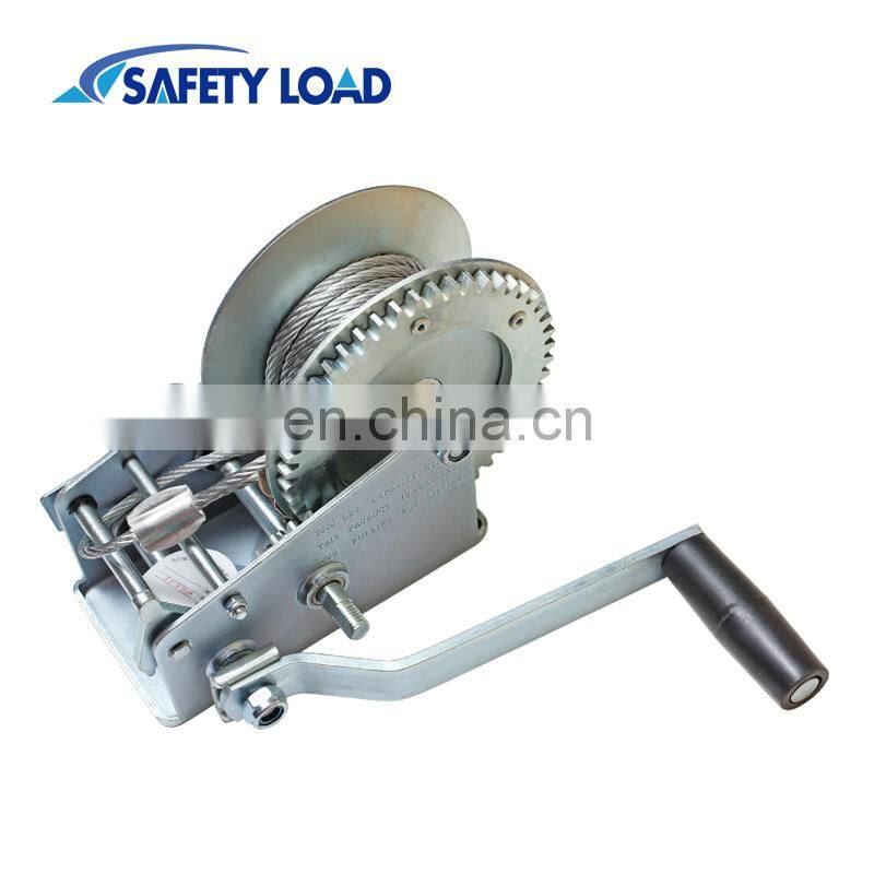 1600lbs 1800lbs 2000lbs Steel Cable Manual Brake Hand Winch Trailer Parts
