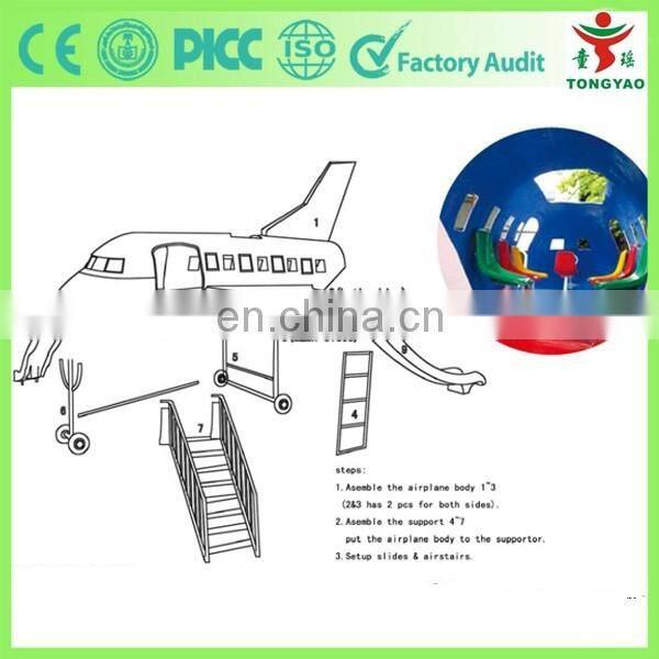 TONGYAO Factory High Quality Fiberglass Airplane Model Outdoor Playground With Slide