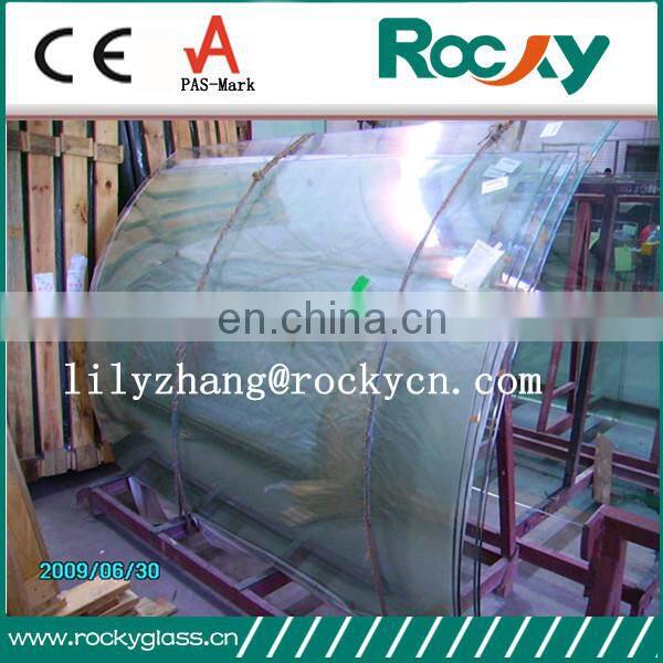 5mm 6mm 8mm curved laminated glass panels door freezer