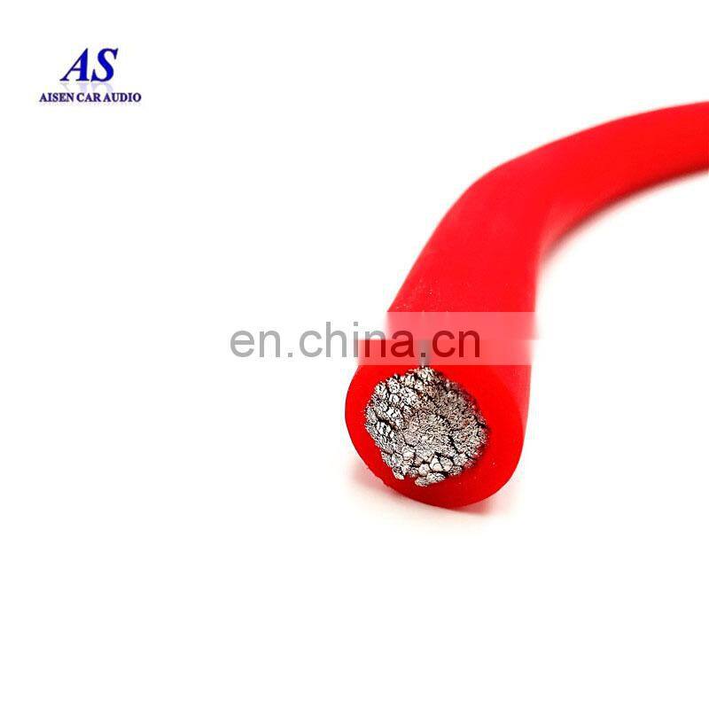 Car Audio Blue 1/0 AWG OFC to Dual 4 Gauge OFC Complete Amp power wire