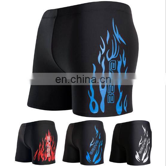 2019 Factory direct sale men's swimming trunks soak hot spring flat Angle loose swimsuit large size flame swimming trunks