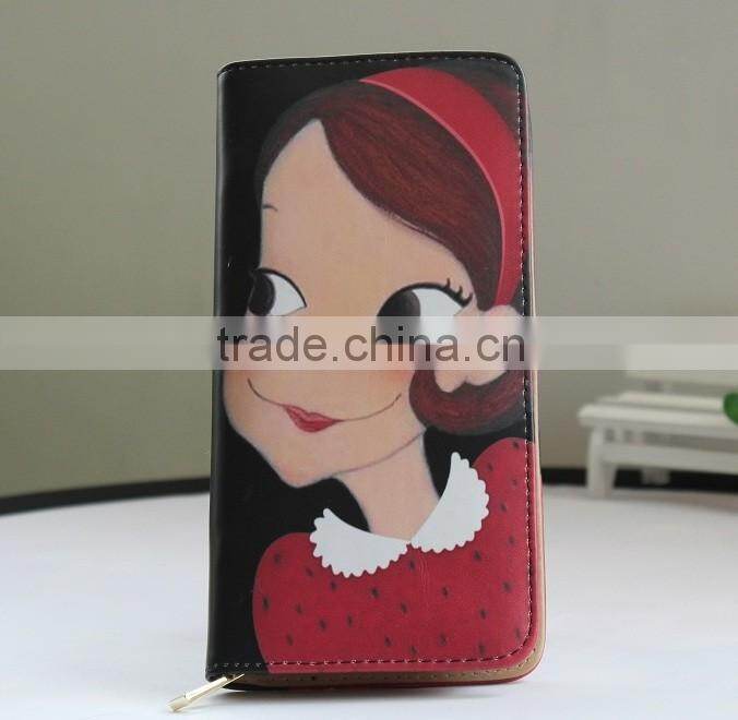 Graffiti Women leather wallet women wallets brand design Fashion designer purses for women