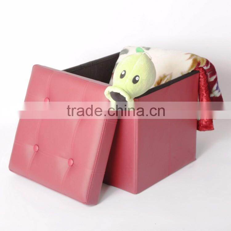 Soft Handle Fold Flat Storage Ottoman