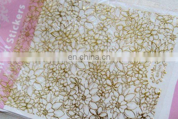 1 Sheet Embossed 3D Nail Stickers Blooming Flower Art Decals