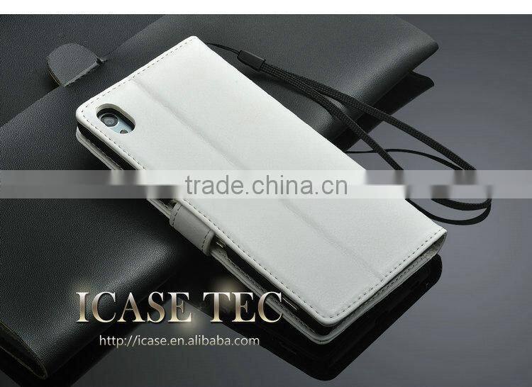 PU Leather Magnetic flip case skin cover For Sony Xperia Z4