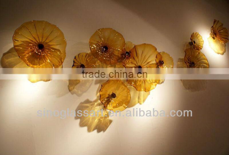 Modern Design Glass Wall Plate in Brown