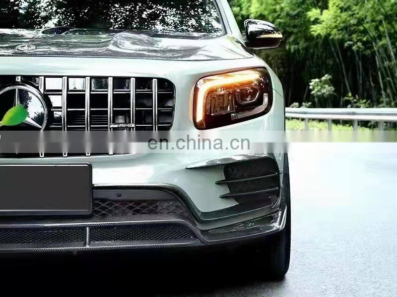 Runde Carbon Fiber For Mercedes-Benz GLB X247 Body Kit Front Lip Rear Lip Hood Cover Grille Exhaust Wind Knife Mirror Shell