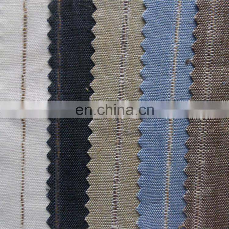 men's and women's suits ramie cotton shirt trouser suits fabric Pure linen yarn-dyed fabric