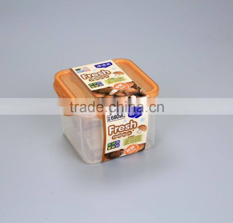 Hot Selling airtight Square Plastic Microwave Lunch Box with cutlery