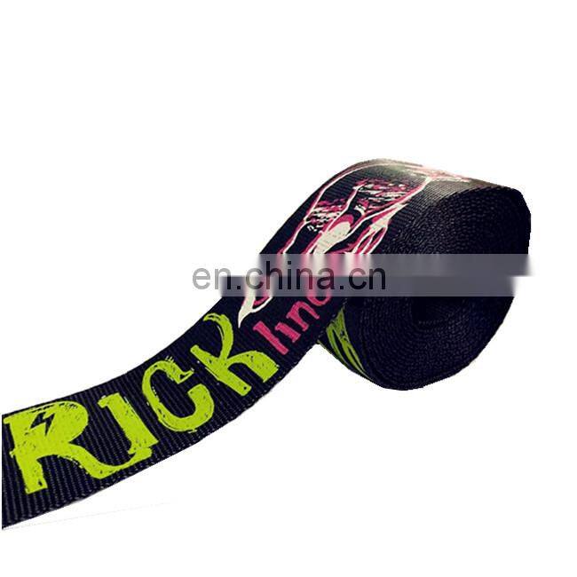 Factory Sale  New Style Logo Customized Colorful Pattern Polyester Yarn Webbing silk screen print  thermal transfer printing
