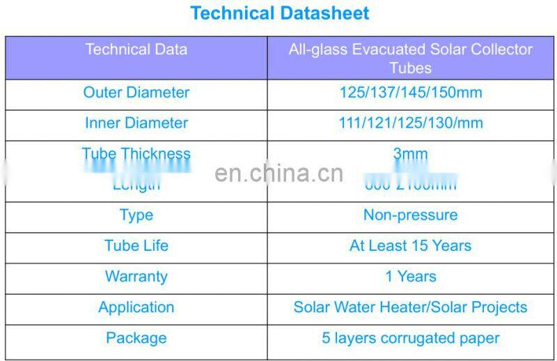 Large Diameter Solar Vacuum Tube for Solar Oven Three Target