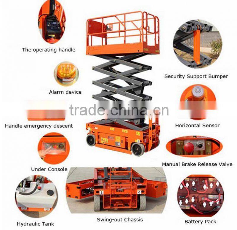 Self-propelled hydraulic lift platform, mobile scissor lift