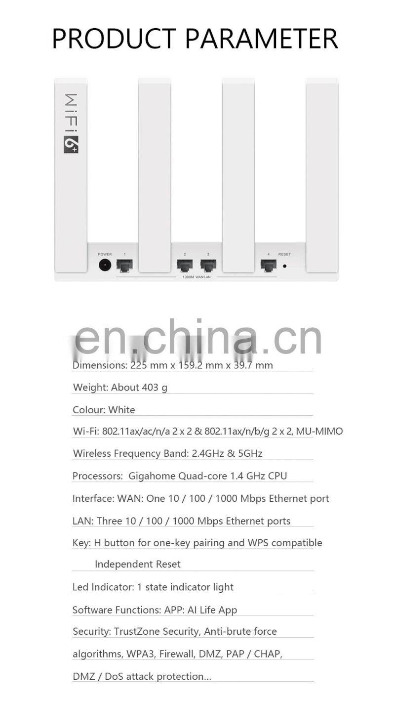 ALLINGE XYY545 Wifi6 Wireless Wifi Router AX3 Wifi Hotspot 3000Mbps Router Wifi 4G With 4Ports