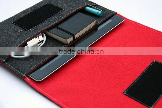 online wholesale comfortale healthy black 2.5 mm wool felt case for 4ipad with mini notebook earing pen holder in side