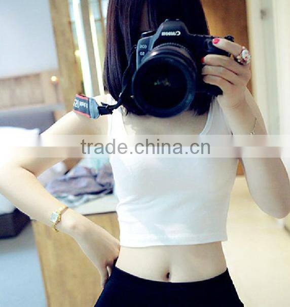 Fashion sexy plain crop top wholesale on alibaba website2014/crop top made in china garment factory