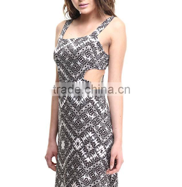 2015 China manufacturer customized ladies Irregular high-cut evening maxi dress