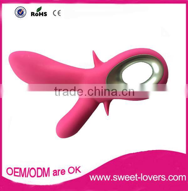 2016 New design usb rechargeable full silicone rabbit vibrator Heat function, girl sex av massager sex toys