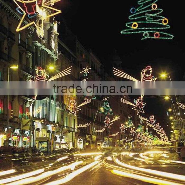Outdoor Festive Christmas Across Street LED Decoration Motif Lights 3D