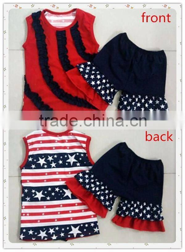 American Girls 4th July Wear Outfits For New Baby Girls Ruffles Short Sets In Fashion Latest Design Girl Summer Sets