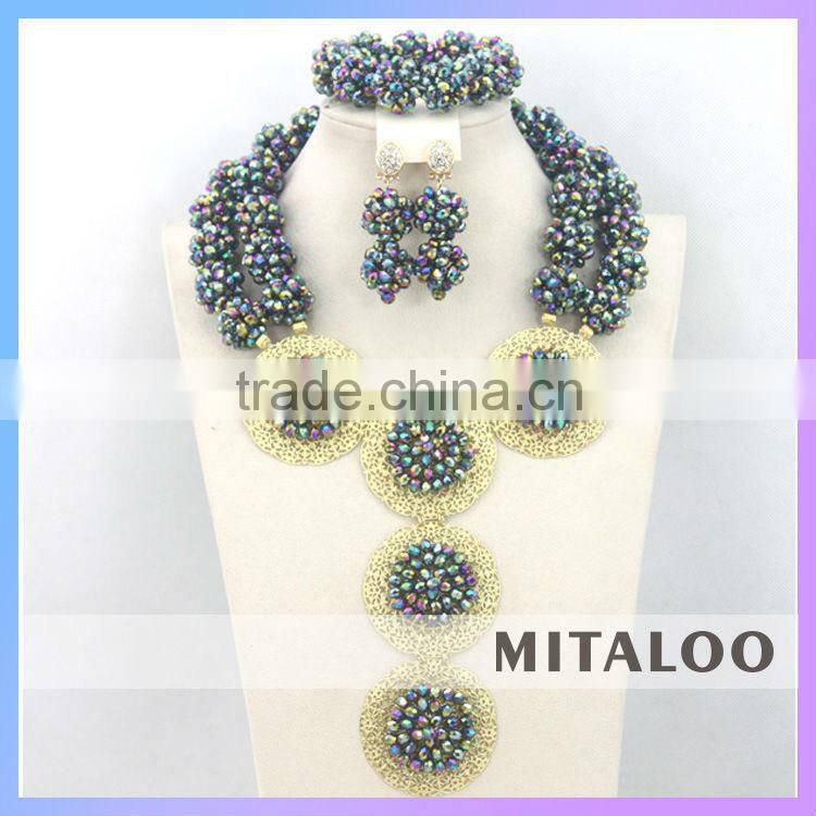 Mitaloo MT0004 Good Quality African Jewelry Beads African Bridal Beaded Jewelry Set Fashion Jewelry Set