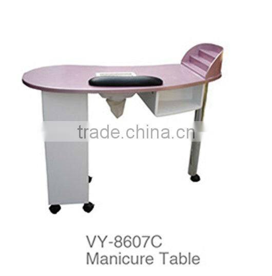 VY-8607C Beautiful pink nail salon equipment nail tables for sale