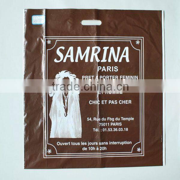 Printed Logo HDPE Die Cut Bags For Clothes Package