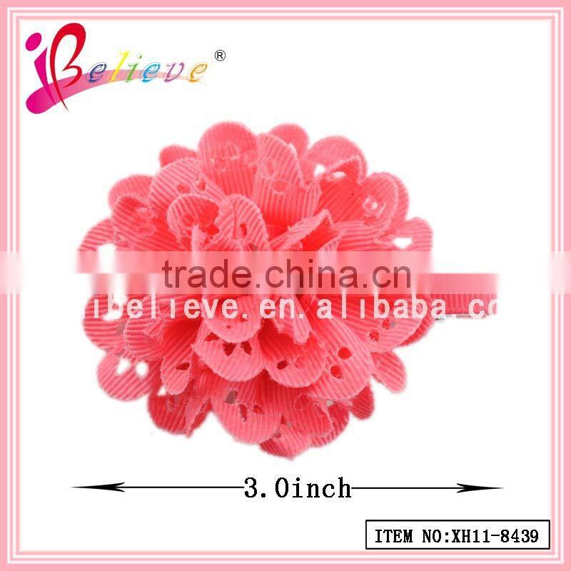 Free sample available women organza flower hair clips on alibaba hot sale (XH11-8466)