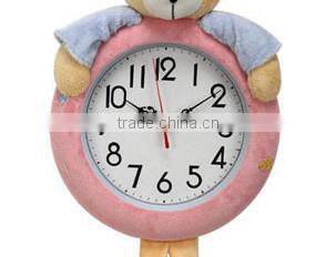 Plush bear wall clock/Plush decoration supe wall clocks