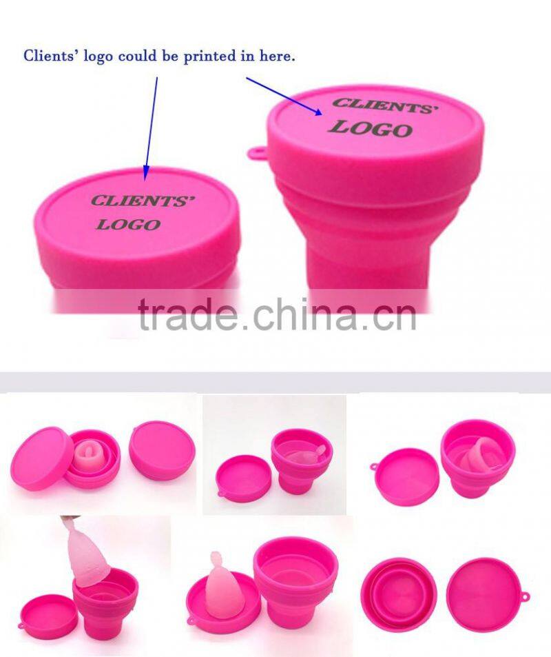 Reusable transparent silicone period menstrual long stem cup