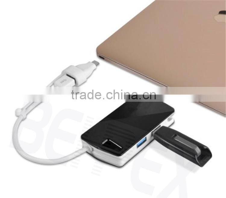 Box Shape Tablet USB Hub Travel Power Charger Adapter with 4 Port